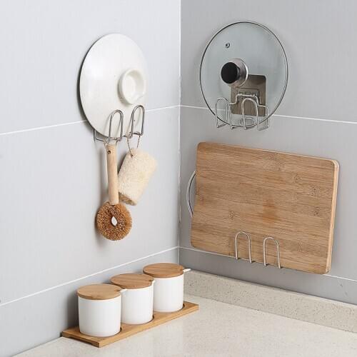 Lid Pot Holder Cutting Board Organizer Kitchen Accessories Utensils Home Tool Towel Hook Storage On Wall Mount Sponge Sink Drain
