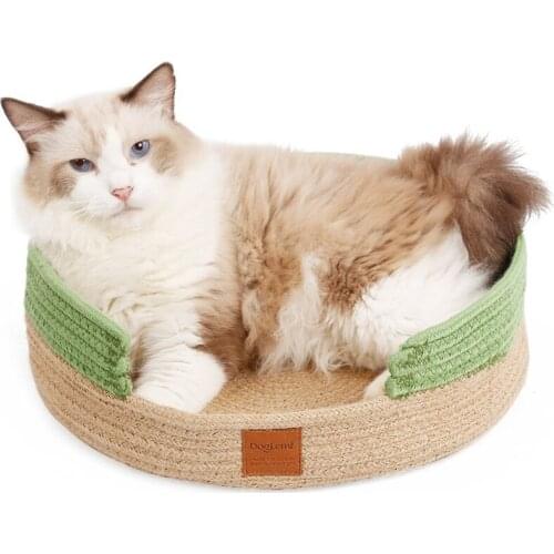 Pet House Hand-woven Cat Nest Pet Bed For Small Puppies Cotton Kitten Kennel Cats Bed Claws Grinding Sleeping Nest Pet Supplies