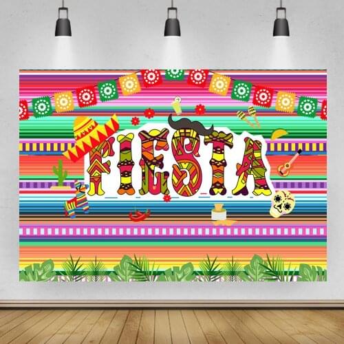 Mexican Fiesta Backdrop Mexcio Dressed-up Taco Day Birthday Backdrop Summer Fiesta Birthday Party Decoration Supplies