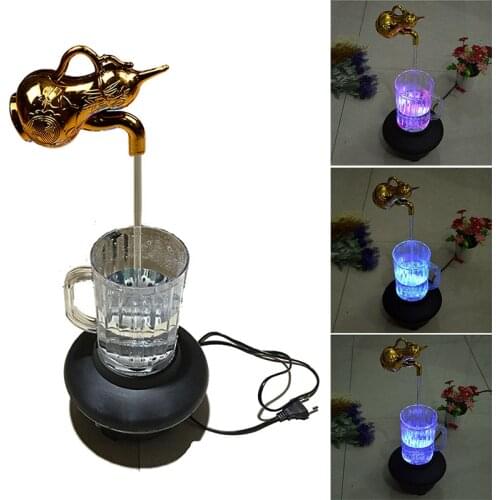 HOT Invisible Flowing Spout Watering Can Fountain Floating Color Changing Faucet for Home Garden Yard Decoration