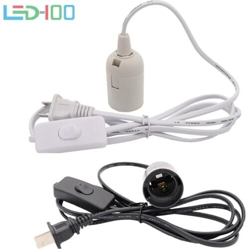 1.8m Power Cord Cable E27 Lamp Bases EU plug with switch wire for Pendant LED Bulb E14 e27 Hanglamp Suspension Socket Holder