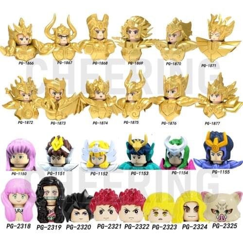 Japanese Anime Building Blocks Saint Seiya Seiya Twelve constellation Demon Slayer Action Figures Toys For Kids