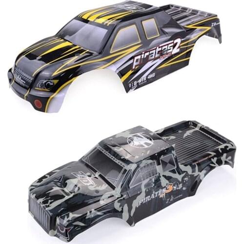 2Pcs Rc Car Body Shell Spare Parts - For Zd Racing Mt8 S3,Camouflage & For Zd Racing 9116 08427 Grey