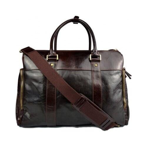 Leather notebook tablet bag mens ladies handbag shoulder bag dark brown