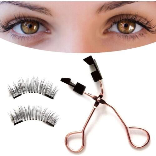Natural Thick No Glue No Eyeliner Needed Magnetic Handmade Eyelashes Curler Set Quantum Soft Magnetic False Eyelashes For Women