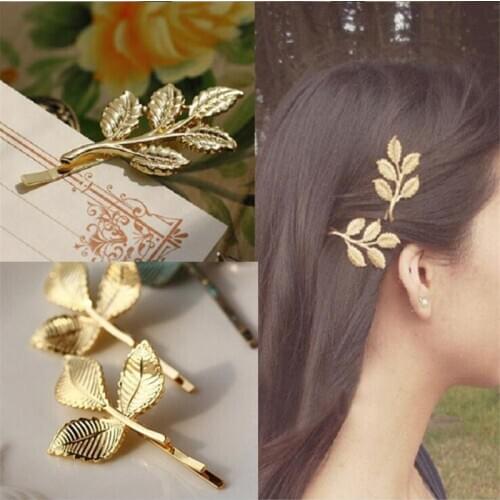 1Pc Olive Branch Leaves Pearl Metal Hair Clip Hairband Comb Bobby Pin Barrette Hairpin Headdress Accessories Beauty Styling