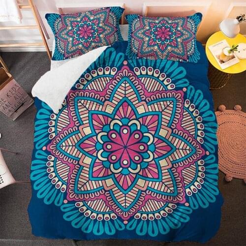 Fashion Mandala Flower Bedding Set 3D Print Comforter Luxury Queen King Single Duvet Cover Set Home Textile Decoration Fantasy