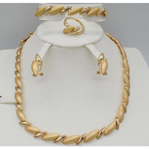 2018 NEW 4SETS Hot sale dubai gold plat High quality Fashion jewelry set Africa wedding women jewelry set earring