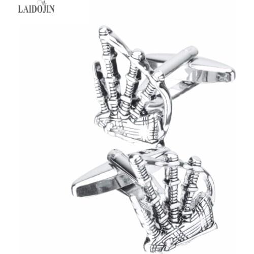 LAIDOJIN Novelty Instrument Bagpipe Shape Cufflinks for Mens Shirt Brand Cuff nails High Quality Cuff links Gift Men Jewelry