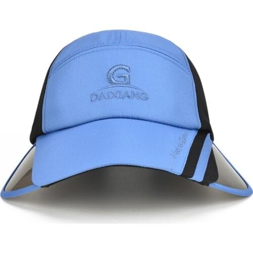 New Design Summer Casual Baseball Cap Mesh Breathable Brim Retractable Hats Man Women Sunscreen Fishing Outdoor Sport Cap