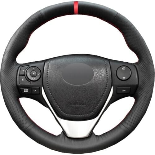 Hand Sewing Car Steering Wheel Wrap For Toyota Corolla Fielder 2014 2015 2016 2017 2018 2019 2020 Braid on the Steering wheel