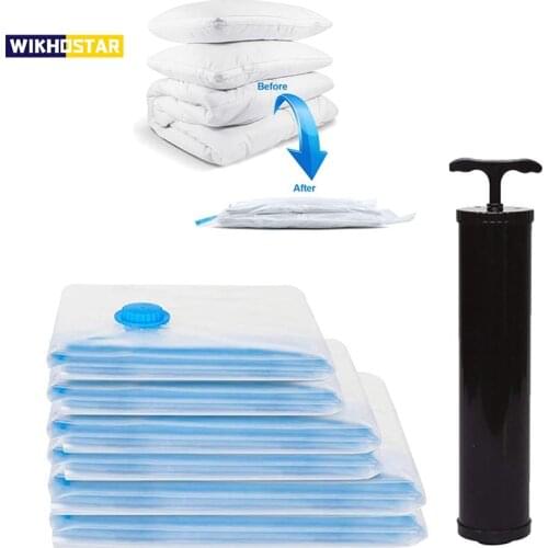Vacuum Bag for Clothes Transparent Border Storage Bag Foldable Seal Compressed Travel Saving Bag Clothes Organizer Package