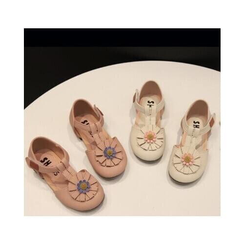 New Spring Summer Children Casual Shoes Girls Sandals Flower Princess leather shoes Girls Shoes dance Performance shoes