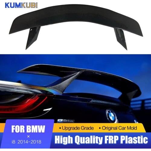 KUMIKUBI Fit For BMW I8 Carbon Fiber Spoiler 2014 2015 2016 2017 2018 Car Spoiler Rear Trunk Wing Boot Lid Lip GT Style Spoiler