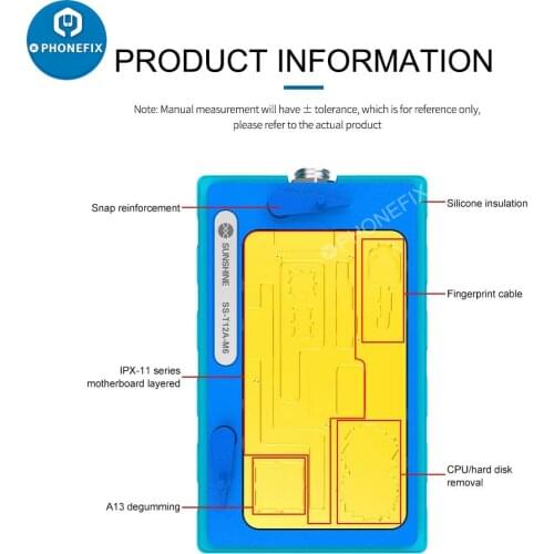 SS T12A-M6 6-in-1 Mainboard Layered Heating Station for IPhone X-11 Pro MAX BGA Desoldering NAND CPU PCB Glue Removing Platform