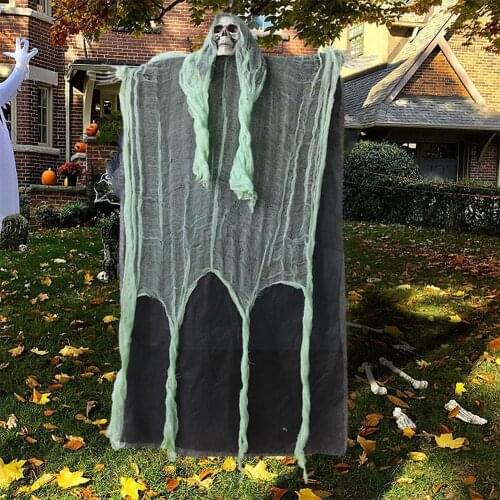 Halloween Hanging Skull Head Ghost Luminous Haunted Escape Decor Halloween For Home Props House Terror Ornament Scary Horro L7H1