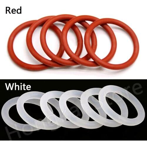 10pcs Thickness(CS) 2.4mm Red /White Food Grade Silicone O Ring OD 8-70mm Seal Washer Waterproof And Insulated