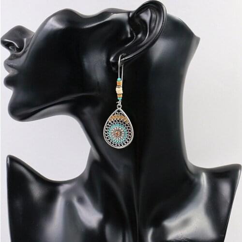 Retro Dangle Earrings Bohemian Hollow Earings National Style Drop Earrings Hoop Earrings Summer Beach Earings Women Jewellery