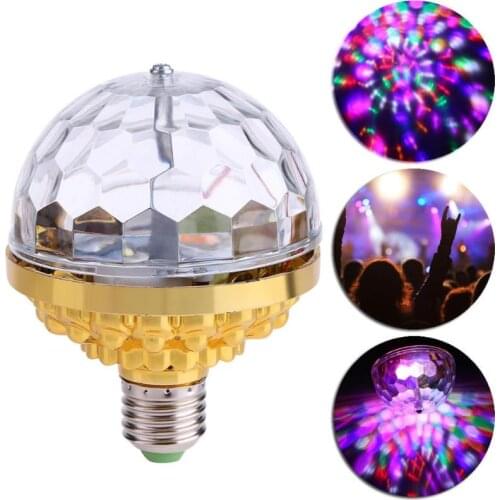 6W Rotating Crystal Magic Ball RGB LED Stage Light Bulb for Disco Party DJ Delightime LED Full Color Disco Light Party Light