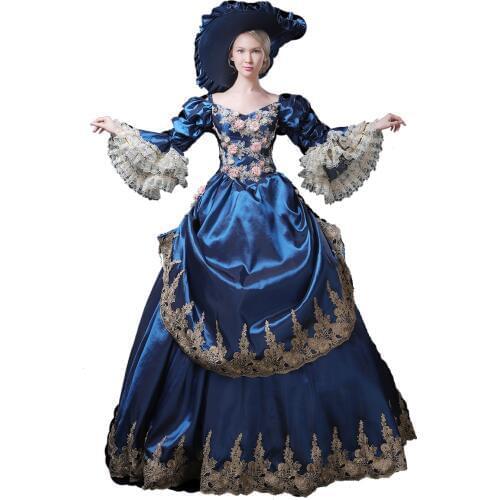 High-end Court Rococo Baroque Marie Antoinette Ball Dresses 18th Century Renaissance Historical Period Dress Gown for Women