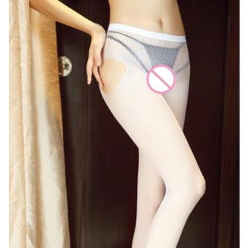 Female Sexy Fishnet Tights Open Crotch Mesh Pantyhose Women Sexy Crotchless Nylon Stockings Erotic Lingerie Collant Hosiery NEW