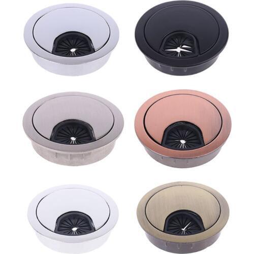 2 Pcs Zinc Alloy Desk Wire Hole Cover Base Computer Grommet Table Cable Outlet Port Hardware Surface Line Holder 50/53/60/80mm