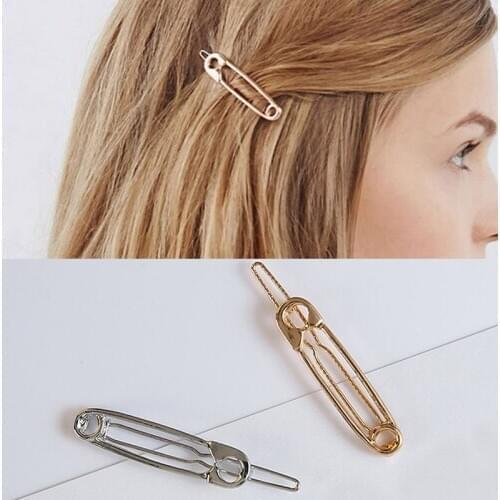 2017 Hot Sale 1Pc High Quality Paperclip Wedding Headwear 2 Colors Bridesmaid Hair Clip Metal Hairpin Simple Hair Accessory