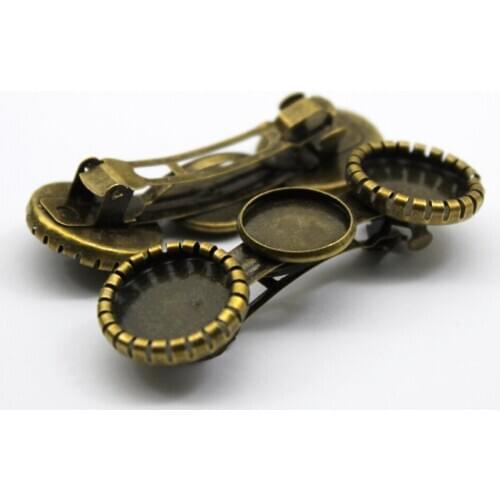 5pcs Antique Bronze Plated Hair Clips Cabochons Blank Base Copper Brass Hairpins Supplies for Jewelry Finding