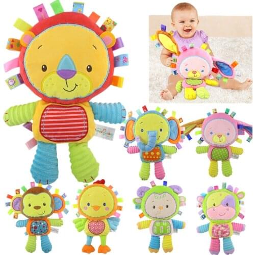 8 Styles Baby Toys Rattles Pacify Doll Plush Baby Rattles Toys Animal Hand Bells Newbron Animal elephant/monkey/lion/rabbit