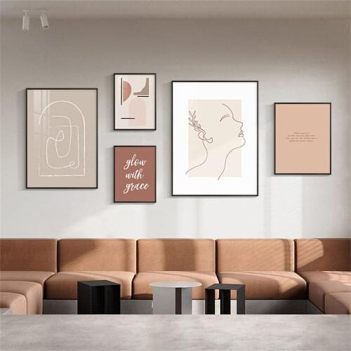 Abstract Geometry Line Drawing Wall Art Poster Women Figure Art Print Quotes Canvas Painting Nordic Pictures Living Room Decor
