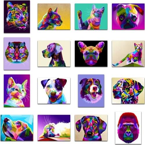 DIY Diamond embroidery Animal dog Full Square Diamond painting Cross stitch colorful leopard cat Round Diamond mosaic orangutan