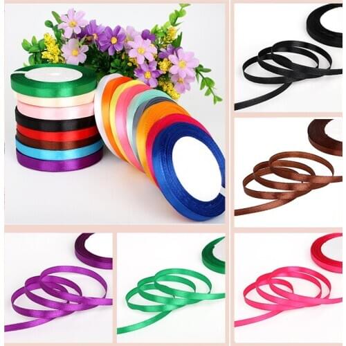 25 yards/roll) 7mm Satin Ribbon Wholesale Gift Packing Christmas decoration diy Ribbons roll fabric