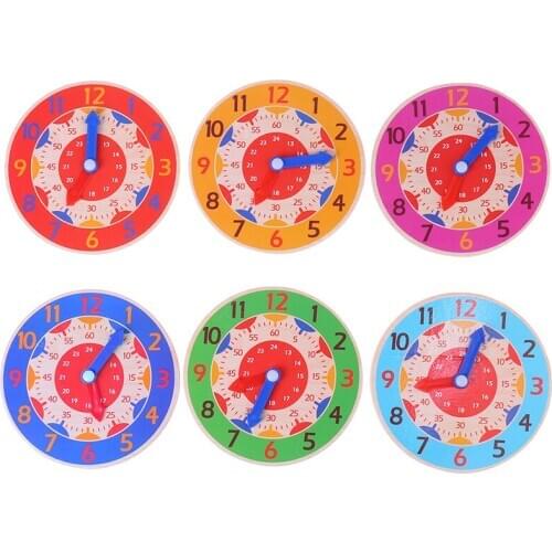 Hour Minute Second Cognition Colorful Clocks Toys for Kids Early Preschool Teaching Aids Children Montessori Wooden Clock Toy