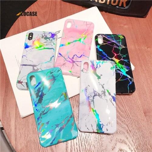 For iphone XS MAX Case Luxury Laser Bronzing Marble IMD Soft Phone Case For iPhone XR XS X Cover 8 8plus 7 7plus 6s plus 6plus