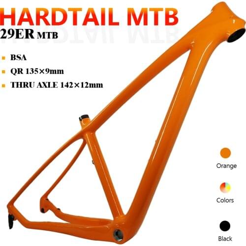 CW Carbon Frame 29er 16 17.5 19 21 Carbon mountain Bike frame BSA/BB30 thru axle 148×12mm mtb frame accept custom paint