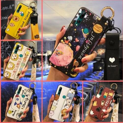 Phone Holder Cute Phone Case For Huawei Y9 Prime 2019/Enjoy10 Plus/P Smart Z Cartoon Wrist Strap