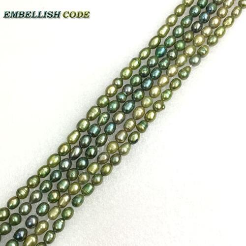 DIY on sales low price light dark green real pearl beads 6-7mm teardrop shape Strand (about 45pcs/lot) natural Freshwater pearls