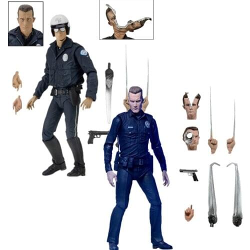Terminator Figure T-1000 Figure Judgment Day Motorcycle Cop Terminator Arnold Schwarzenegger Action Figure Model Toy Gift 18CM