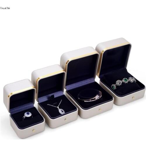 Luxury PU Champagne Ring Bangle Watch Jewelry Display Gift Box with Phnom Penh Necklace Earring Bracelet Storage Case Holder