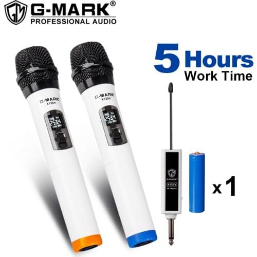 G-MARK X120V Wireless Karaoke Microphone Recording Handheld Mic With Portable Receiver Easy Use For Party Home Wedding Church