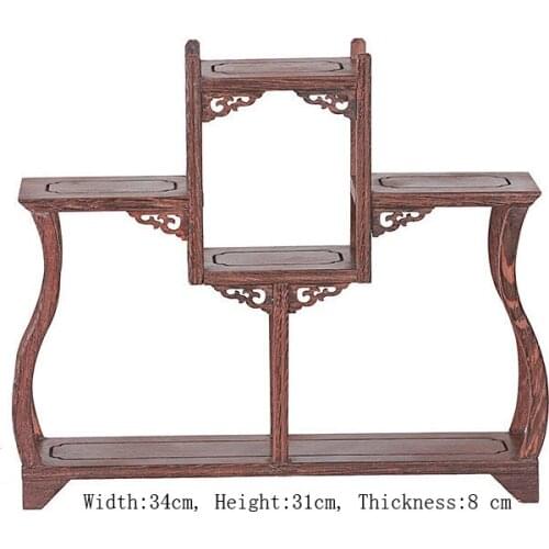 Exquisite Chinese Decoratable Classical Handmade Wenge Wooden Display Stand Shelf No.9