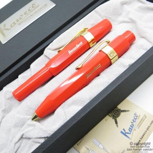 Kaweco Classic Sport Pen Set Red | Fountain Pen + Ballpoint Pen Set | İsme Special Pen