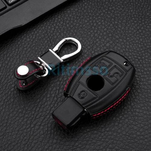 Retro Leather Car Key Fob Case Cover Bag For Mercedes Benz B C S E Class GLC GLK A180 A200 C180 C200 CLA180 CLA250