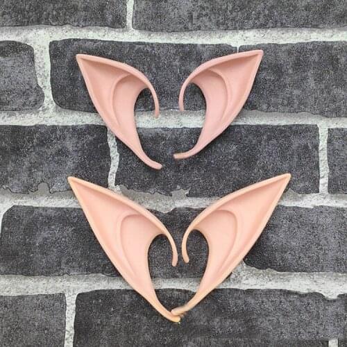 1Pair Latex Elf Ears Halloween Pointed Cosplay Mask for Halloween Masquerade Party Costumes Festival Hot Selling 2021