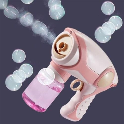 2021 New Summer Smoke Magic Bubble Machine Electric Automatic Bubble Blower Maker Gun Birthday Gift For Kids Outdoor Toys