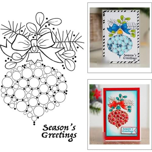 2021 New Christmas Holly Pattern Clear Stamps For DIY Making Word Seasons Greetings Card and Scrapbooking No Metal Cutting Dies