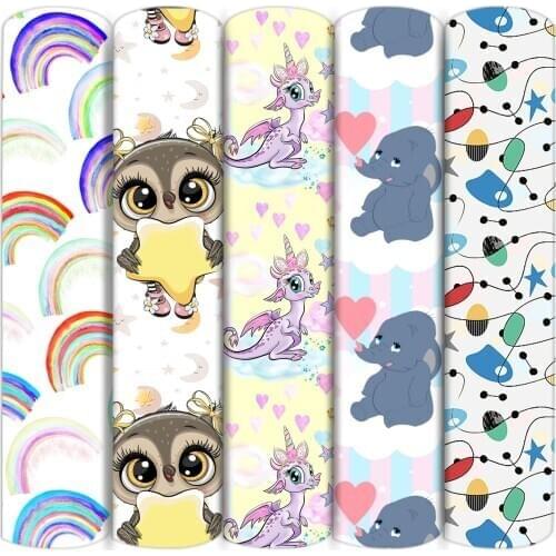 Cloud Rainbow Animals Polyester Cotton Fabric Patchwork Tissue Sewing Quilting Needlework Material DIY Handmade,c16397
