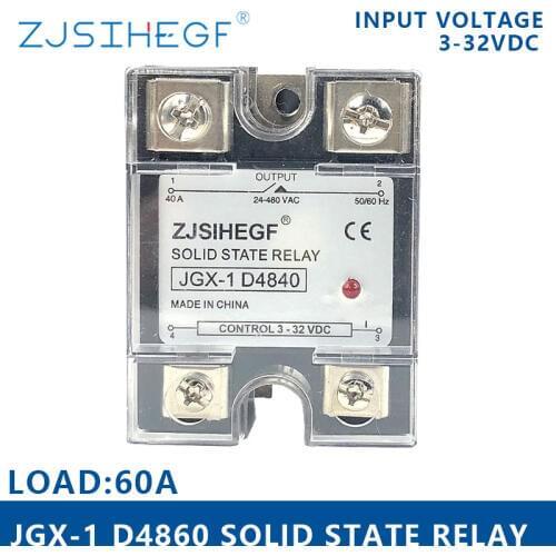 China Manufacturer Single Phase Solid State Relay JGX-4860DA 60DA AC SSR Application For Temperature Controller