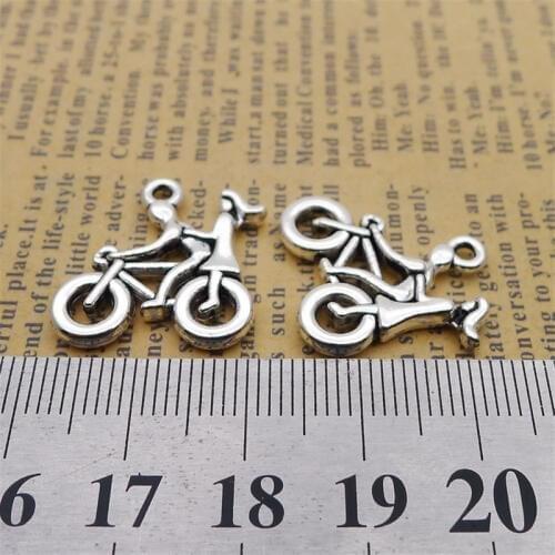 BULK 30 School Bike Bicycle Best Friend Boy and Girls Charms Zinc Alloy Antique Plating Pendant 19*20mm 2.3g