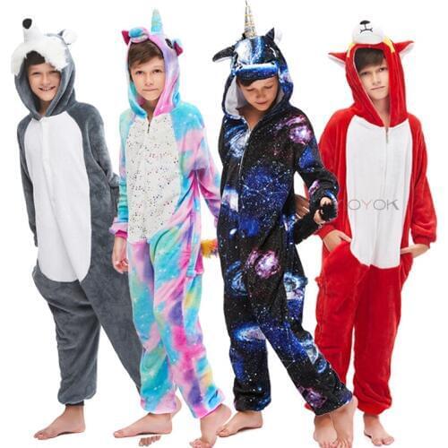 Kigurumi Pajamas Unicorn For Children Baby Girls Pyjamas Boys Sleepwear Animal Lion Deer Licorne Onesie Kids Costume Jumpsuit